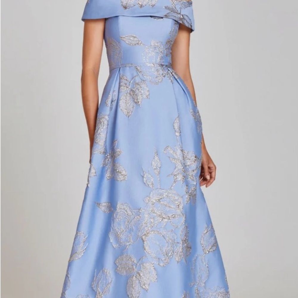 Teri Jon by Ricki freeman light blue NWT floral gown